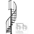 Produktbild: Dolle Spindeltreppe Calgary Anthrazit 244,8-280,8cm Geschosshöhe Ø120cm
