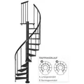 Produktbild: Dolle Spindeltreppe Calgary Anthrazit 244,8-280,8cm Geschosshöhe Ø120cm