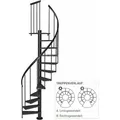 Produktbild: Dolle Spindeltreppe Calgary Anthrazit 244,8-280,8cm Geschosshöhe Ø120cm