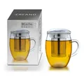 Produktbild: Teeglas all in one 400ml Große Teetasse mit Edelstahlsieb und Deckel aus Glas...