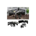 Produktbild: Vicco Eckbankgruppe Küchensitzgruppe Esszimmergruppe Roman Schwarz modern 210x150 cm Sitzbank Sitzecke Küchentisch Tischhocker Küchenmöbel Polstermöbel Esszimmermöbel