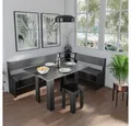 Produktbild: Vicco Sitzgruppe Roman, Schwarz, 150 x 210 cm mit Tisch, (Set, 5-tlg., 5-er Set), Truhenfunktion