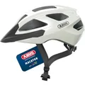 Produktbild: ABUS Rennradhelm Macator - sportiver Fahrradhelm für Einsteiger - auch für Zopfträger/-innen - für Damen und Herren - Weiß Glänzend, Größe M