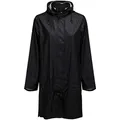Produktbild: Ilse Jacobsen HORNBÆK | RAIN71 | Langer Damen Regen Parka | Elegante A-Linie | Abnehmbare Kapuze | Wasserdicht Winddicht | Polyester mit Gummi Überzug | Schwarz | 38