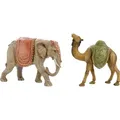Produktbild: 2x FADEDA Elefant und Kamel / Höhe:25 cm / handbemalt / detailgetreue Krippen Figuren - Weihnachten Tisch Dekoration Krippe Zubehör