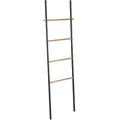 Produktbild: Relaxdays Handtuchleiter, Holz & Metall, 4 Sprossen, Handtücher & Kleidung, zum Anlehnen, 171x50x3 cm, anthrazit/natur