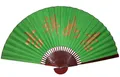 Produktbild: 056 Fächer 100/175 cm Holz Asien China Dekofächer Wandfächer groß grün Papier