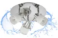 Produktbild: TRANGO LED Deckenstrahler, 3-flammig 1006-38R IP44 LED Badleuchte inkl. 3x 3 Watt GU10 LED Leuchtmittel *RONNY* Bad Deckenleuchte mit Glaslampenschirm in Chrom-Optik Rondell, Spots schwenkbar & drehbar