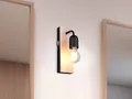 Produktbild: LED Wandleuchte für Badezimmer Spiegel mit Schalter und Holz, 1-flammig H: 24cm