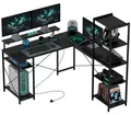 Produktbild: HOMCOM Schreibtisch, L-förmiger Computertisch 137 x 140 x 139,5 cm Schwarz