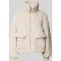 Produktbild: Marc O'Polo Boxy Fit Teddy-Jacke mit Pattentaschen in Offwhite, Größe 44