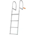 Produktbild: VEVOR Dockleiter 4 abnehmbare Stufen 227 kg Tragkraft Ponton-Bootsleiter aus Aluminiumlegierung mit 8 cm breiter Stufe für das Einsteigen in Schiffe/Seen/Schwimmbäder/Meere