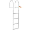 Produktbild: VEVOR Dockleiter 4 abnehmbare Stufen 227 kg Tragkraft Ponton-Bootsleiter aus Aluminiumlegierung mit 8 cm breiter Stufe und rutschfester Gummimatte für das Einsteigen in Schiffe/Seen/Schwimmbäder/Meere