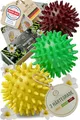 Produktbild: HELDSON® Premium Massageball Set [3 Härtegrade]- Igelball Fußmassage hart, weich - Noppenball - Igelbälle klein - Faszienball Rücken - Massage Ball Faszien - Massageball Fuß - Stachelball Noppen