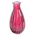 Produktbild: Blumenvase Rim 14,5cm. Glasflasche, kleine Vase, Glasvase für kleine Blumen rot pink Fuchsia
