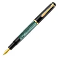 Produktbild: Pelikan Füllhalter Classic 200, Grün-Marmoriert, Feder M (mittel), hochwertiger Kolbenfüller im Geschenk-Etui, 994103