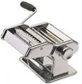 Produktbild: GEFU Pastamaschine PASTA PERFETTA - Edelstahl Nudelmaschine | Für Lasagne, Tagliolini & Tagliatelle - 14,5 cm Breite - 0,2-3 mm Teigdicke - Verchromte Walzen - Inklusive Tischklemme