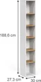Produktbild: Vicco Hochregal Viktor, 30 x 188.6 cm, Weiß/Artisan