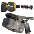 Produktbild: Lumiere & Co. Falcon Magnetische Satteltasche – 0,69 l | 15 cm x 9 cm x 5 cm | Schlankes, minimalistisches Design, schnelle Befestigung mit Magnetverschluss | Fahrradtasche (Schwarz, Groß)