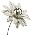 Produktbild: Gartenstecker Dekostecker Gartendekoration Blume white flower - silber - H 89 cm