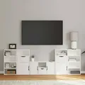 Produktbild: vidaXL 5-tlg. Wohnwand mit Stauraum ODDA Weiß Massivholz Kiefer