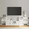 Produktbild: Vidaxl - 5-tlg. Wohnwand Mit Stauraum Odda Weiß Massivholz Kiefer