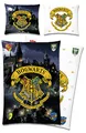 Produktbild: Harry Potter Wende-Bettwäsche Hogwarts 135 x 200 + 80 x 80 cm 100% Baumwolle Biber-Flanell-Qualität mit YKK-Reißverschluss Gryffindor Hufflepuff Ravenclaw Slytherin Weasley Hermine deutsche Größe