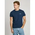 Produktbild: Rundhalsshirt PEPE JEANS, Herren, Gr. XL, blau (navy), Jersey, Obermaterial: 95% Baumwolle, 5% Elasthan, unifarben, Basic, slim fit, Rundhals, Shirts Rundhalsshirt