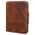 Produktbild: STILORD 'Ferris' Vintage Leder Dokumentenmappe - Perfekt für Arbeit, Büro & Meetings - Konferenzmappe XL für 13,3 Zoll MacBook, Farbe:Kara - Cognac
