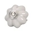 Produktbild: Clayre & Eef Möbelknopf Schrankknopf STOCKHOLM hellgrau grau silber aus Keramik Schrankgriff Blume Blüte