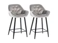 Produktbild: CLP 2er Set Barhocker Gibson - Tresenstuhl Mit Fußstütze - 2 x Tresenhocker Gepolstert