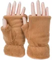 Produktbild: styleBREAKER Fleecehandschuhe Fingerlose Handschuhe Kunstfell Einfarbig (1-St)