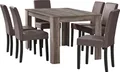 Produktbild: [en.casa] Esstisch Eiche antik mit 6 Stühlen braun Kunstleder gepolstert 140x90 Essgruppe Esszimmer