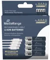 Produktbild: MEDIARANGE USB-C AAA Akku Li-Ion 1,5V, 500mAh, 1200 Ladezyklen, Ladezeit 2h, 4er-Pack