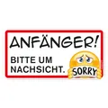 Produktbild: Auto-Magnet-Schild Anfänger! Bitte um Nachsicht. Sorry I 20 x 10 cm I kfz_664
