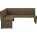 Produktbild: Hela Tische, Eckbank Sitzecke MELANIE - langer Schenkel links - Microfaser Schlamm - gepolstertes Holzgestell - Belastbarkeit 340kg - Maß 200x140cm - Braun