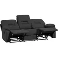 Produktbild: Beliani - Sofa Dunkelgrau Polsterbezug 3-Sitzer Relaxfunktion Retro Wohnzimmer