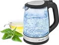 Produktbild: Exquisit Wasserkocher WK 3501 swg | Glas 2 Liter | 2200 Watt | Innenbeleuchtung | Abschaltautomatik | Schwarz