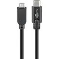 Produktbild: Goobay - Usb 2.0 Kabel Usb-cTM Auf Micro-b 2.0, Schwarz, Usb 2.0-micro-stecker (typ B) Usb-cTM-stecker. Kabellänge 0.6 M
