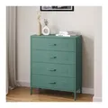 Produktbild: skølm Kommode Atria aus Metall (Dunkelgrün), Sideboard mit 4 Schubladen, Metallschrank mit höhenverstellbaren Füßen grün
