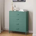 Produktbild: skølm Atria Kommode 100x80x40 cm, 4 Schubladen, Dunkelgrün, Metallschrank
