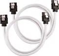 Produktbild: Corsair Premium Sleeved SATA 3 Kabel (6Gbps, 60 cm) Weiß