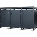Produktbild: Zelsius Mülltonnenbox 3er mit Pflanzdach für 3 Tonnen | 120 - 240 Liter | Anthrazit RAL 7016 - Grau
