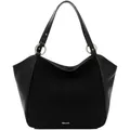 Produktbild: Tamaris Caro Damen Handtasche Shopper aus Kunstleder in Schwarz Gold mit Reißverschluss. schwarz