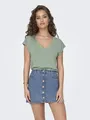 Produktbild: Only Damen Basic T-Shirt Top - OnlFree kurzarm Oberteil V-Ausschnitt - XXL