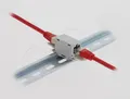 Produktbild: Delock - Netzwerkkoppler - RJ-45 (W) zu RJ-45 (W) - CAT 6a - Staubkappe, DIN-Schienenmontage - Grau