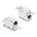 Produktbild: Delock RJ45 Kupplung Cat.6A Buchse zu Buchse mit Staubschutzklappe für Hutschienen Montage grau (Keystone Modul) (90768)