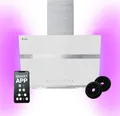 Produktbild: KKT KOLBE Dunstabzugshaube 60 cm 782 cbm/h Umluft Abluft Kopffrei Wandhaube Weiß Glas Smart WiFi App WLAN RGBW-LED-Beleuchtung HERMES6005WM