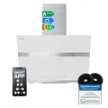 Produktbild: KKT KOLBE A+++ Dunstabzugshaube 60 cm 782 cbm/h Kopffreie Wandhaube Edelstahl weißes Glas WLAN RGBW-LED-Beleuchtung SensorTouch Bedienung HERMES6005WM