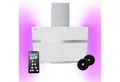 Produktbild: KKT KOLBE Wandhaube Dunstabzugshaube 80cm HERMES6005WM RGBW Ambientebeleuchtung Dunstabzugshaube 80cm HERMES6005WM RGBW Ambientebeleuchtung, Kopffrei / 60cm / Smarte WiFi-App / Weiß / Glas / Schräghaube